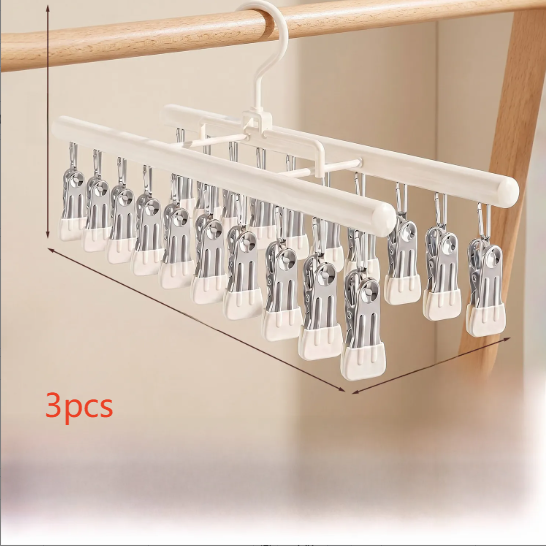 Double-row multi-clip sock drying rack