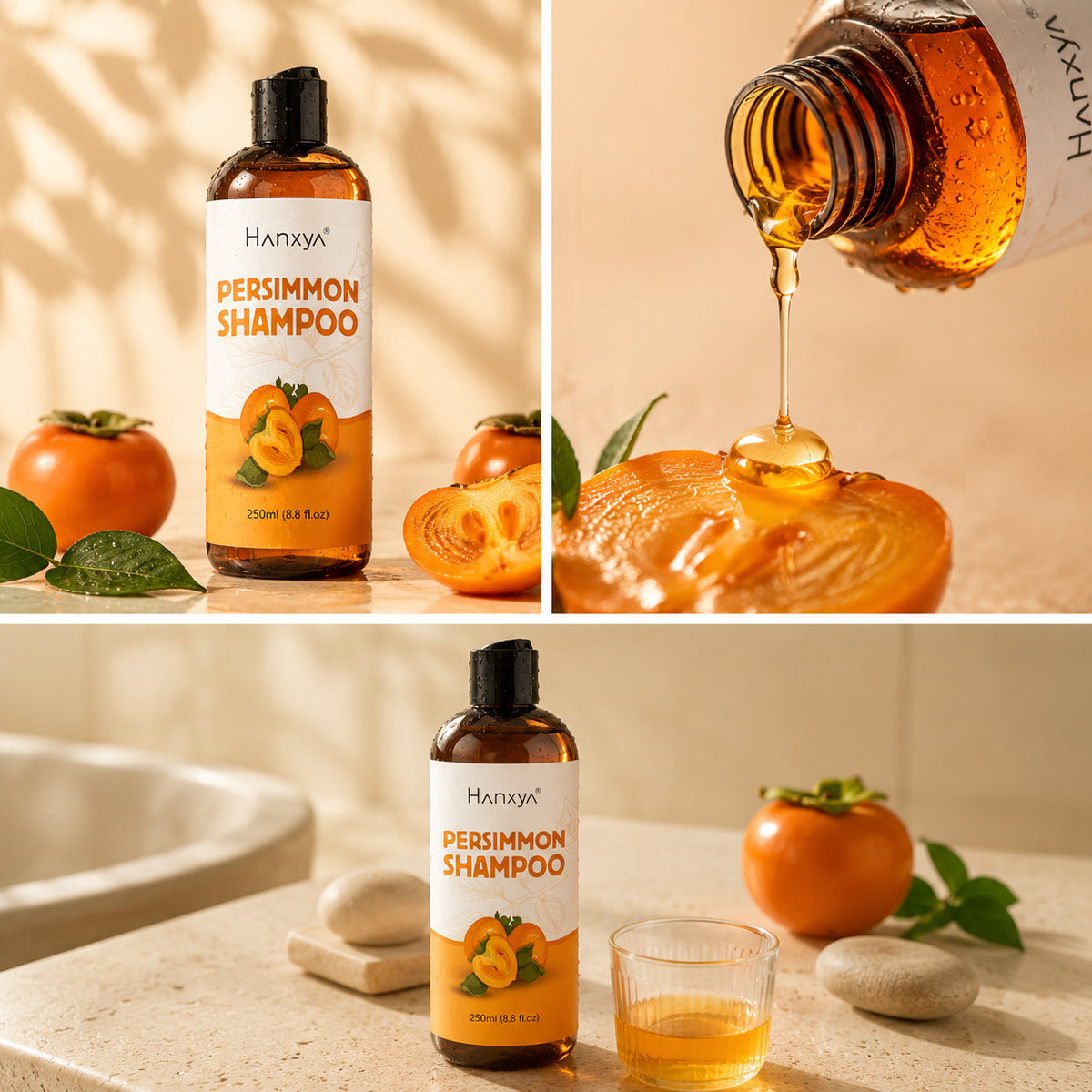 Persimmon Shampoo for Hair Repair and Odor Removal
