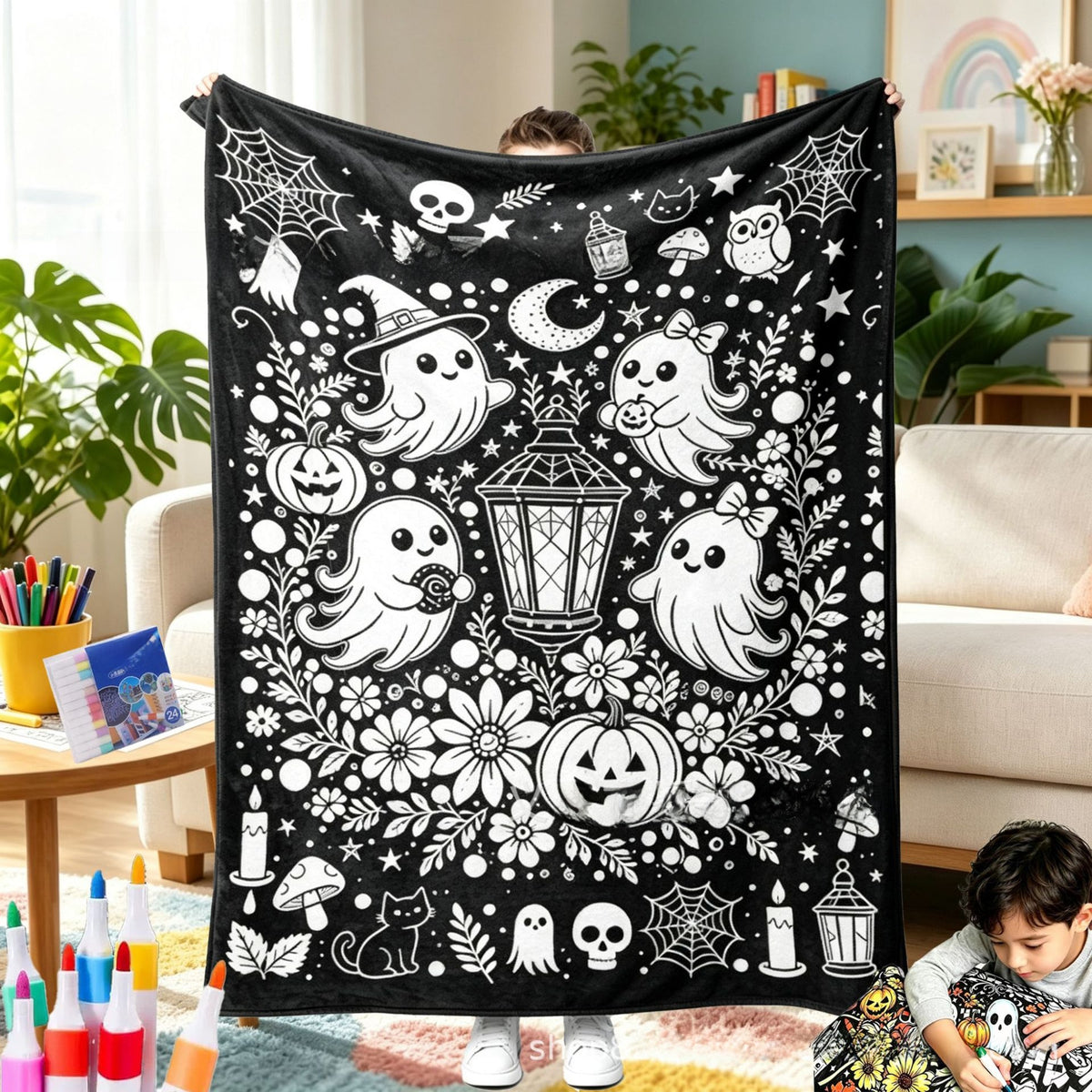 Christmas DIY Coloring Flannel Blanket