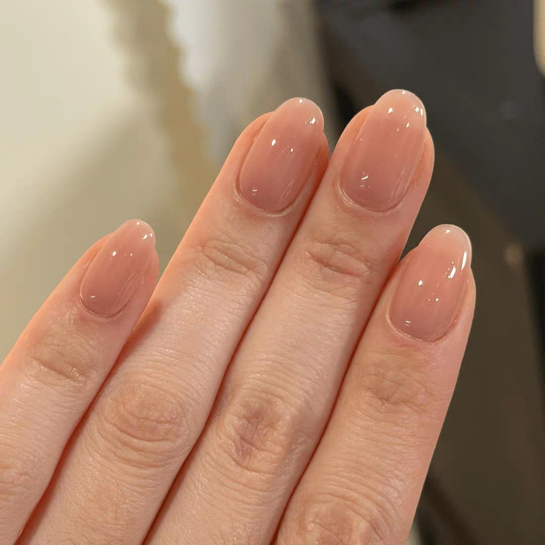 Handmade Short Oval False Nail Stickers
