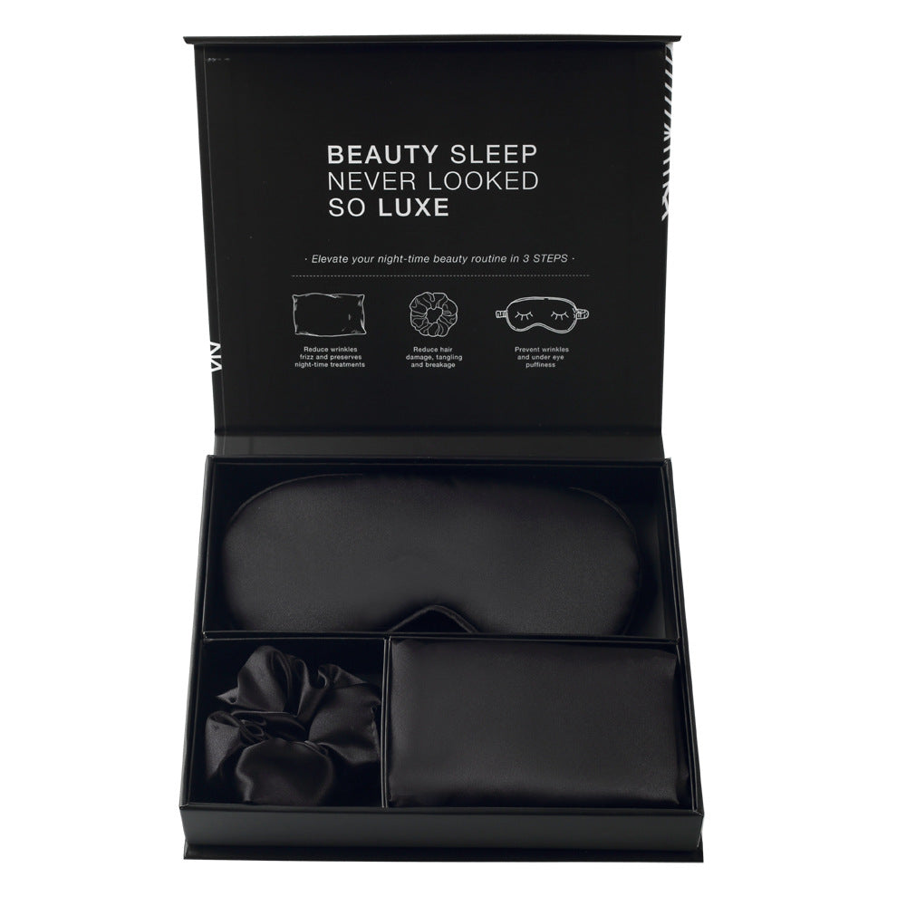 Satin Imitation Silk 3-Piece Sleep Set Eye Mask
