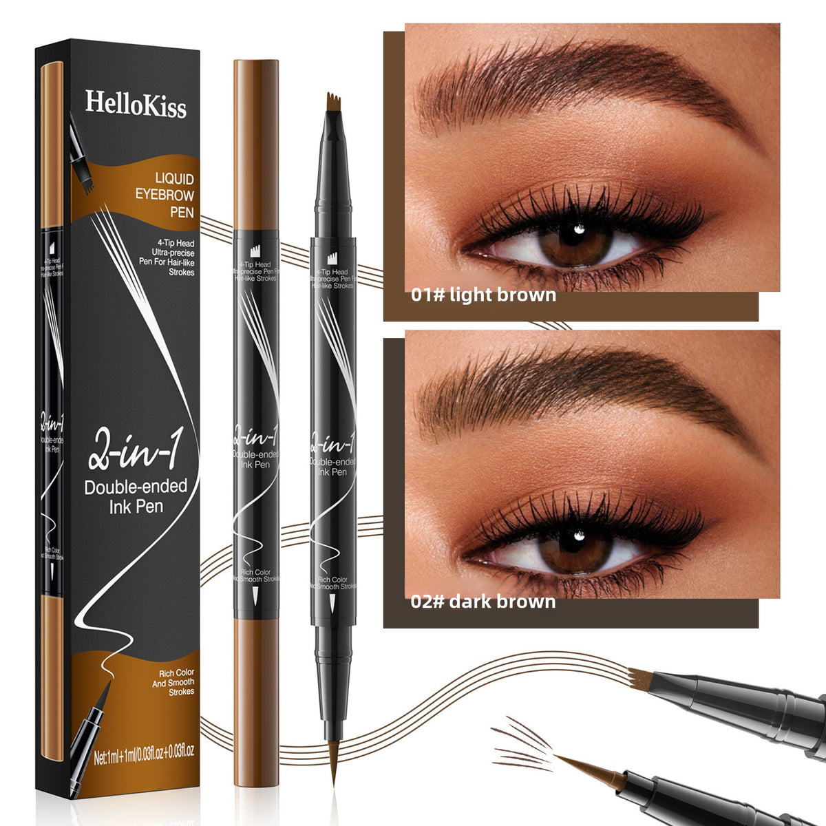 Four-Tip Microblading Eyebrow Pencil