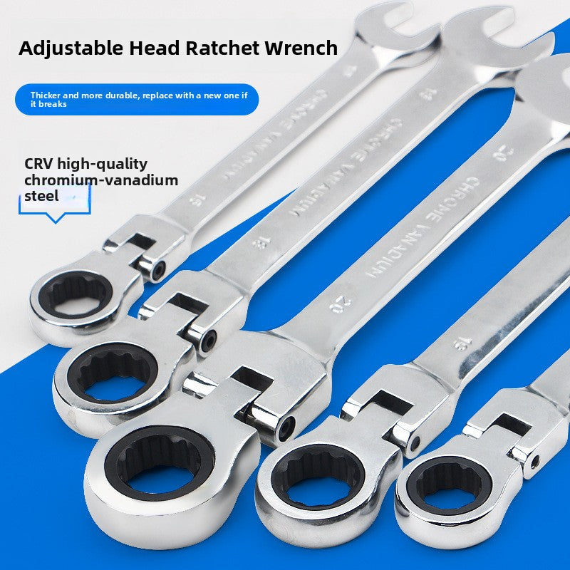 Movable Head Ratchet Wrench Dual Head Automotive Tool