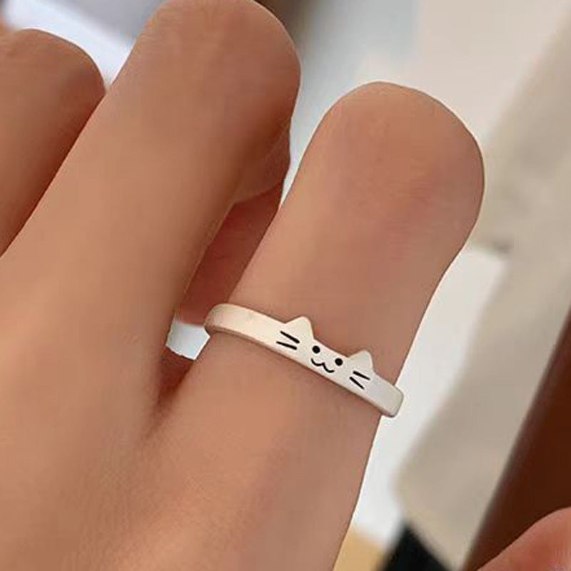 Cute Kitten and Puppy Couple Rings