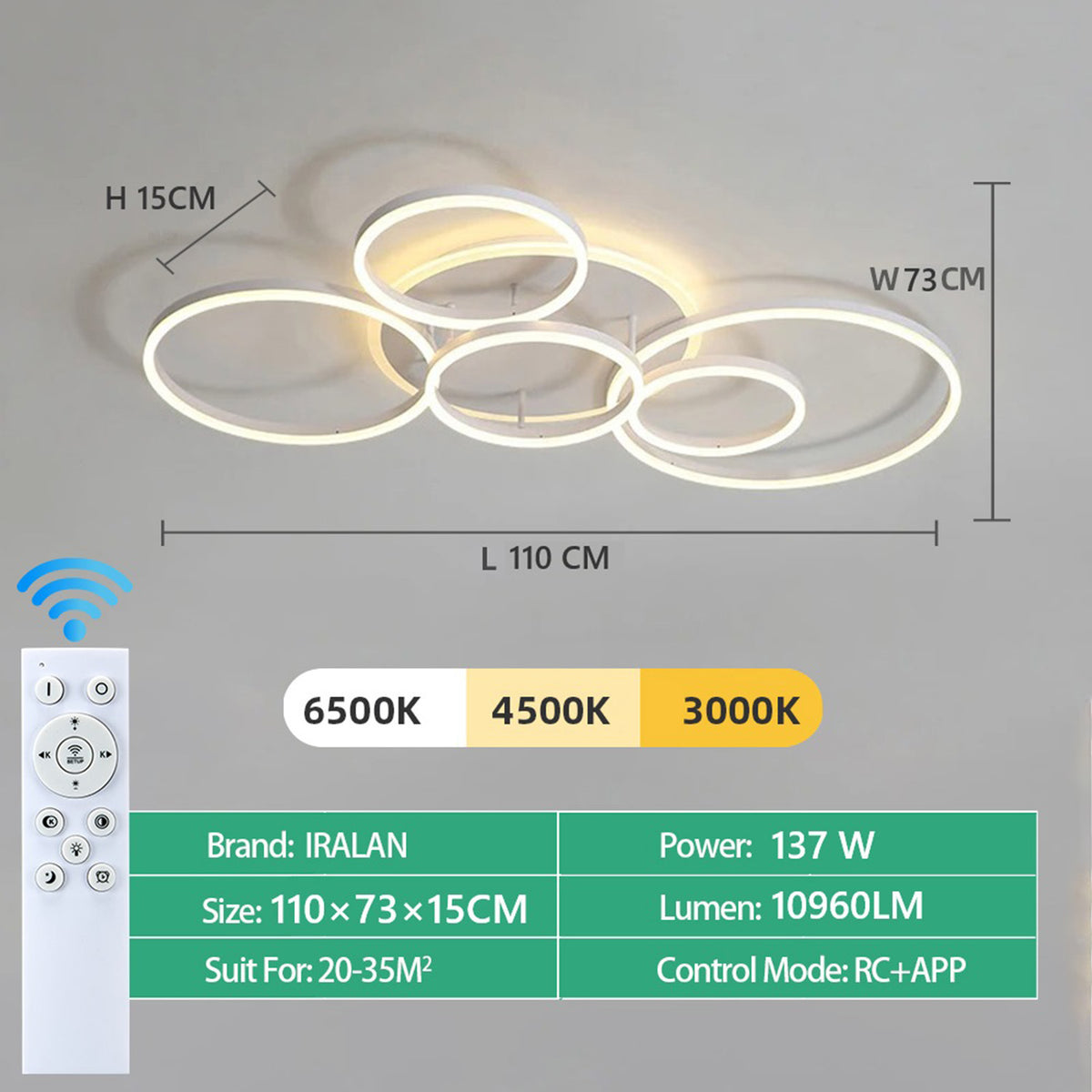 Round Creative Living Room Ceiling Light