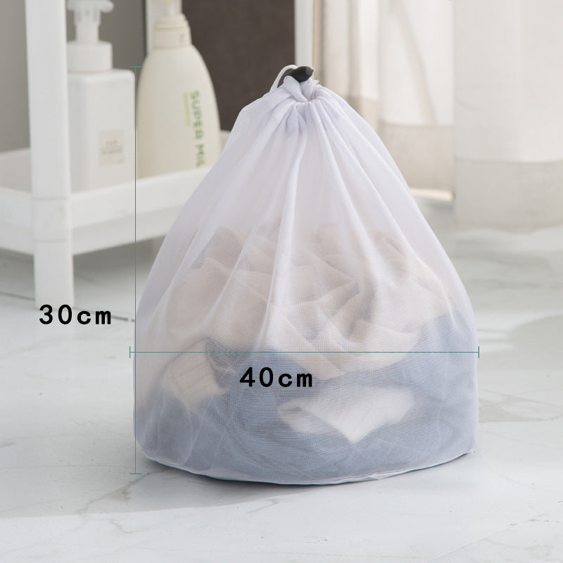 Pull-string fine-mesh laundry bag