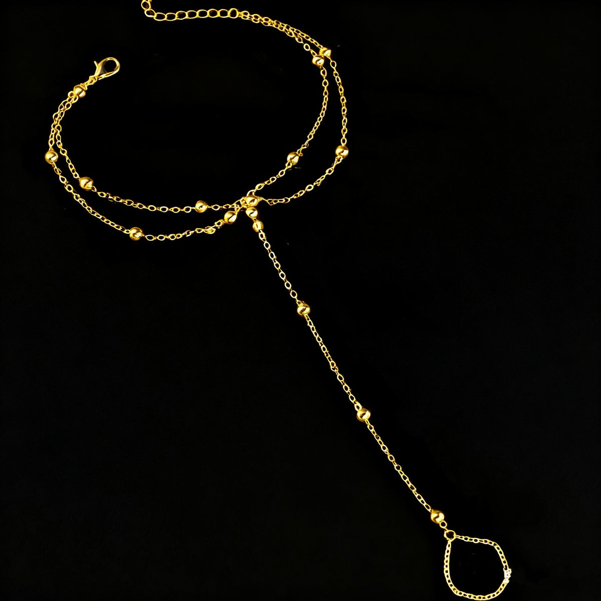 Double Layer Round Bead Anklet for Women
