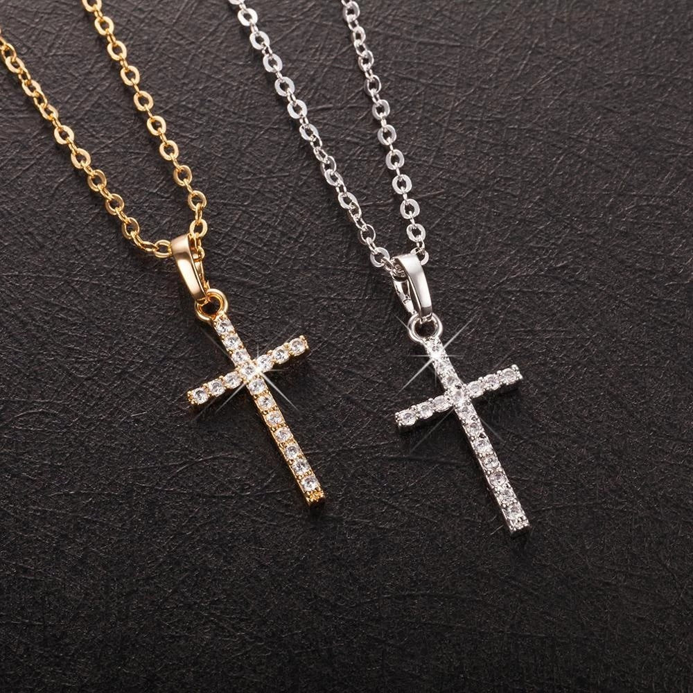 Rhinestone Cross Pendant Necklace