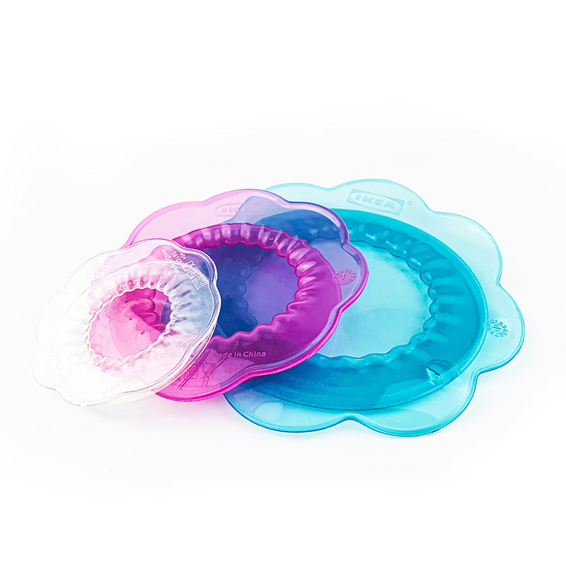 3-Piece Silicone Petal Stretch Lids Set, Airtight Food Cover, Various Sizes