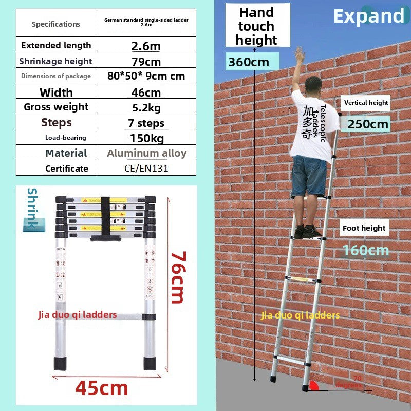 Aluminum Telescopic Folding Ladder