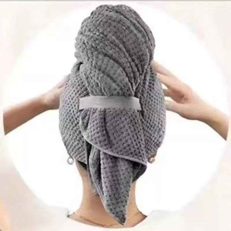 Ultra-Fine Fiber Quick-Dry Hair Wrap Cap with Elastic Band
