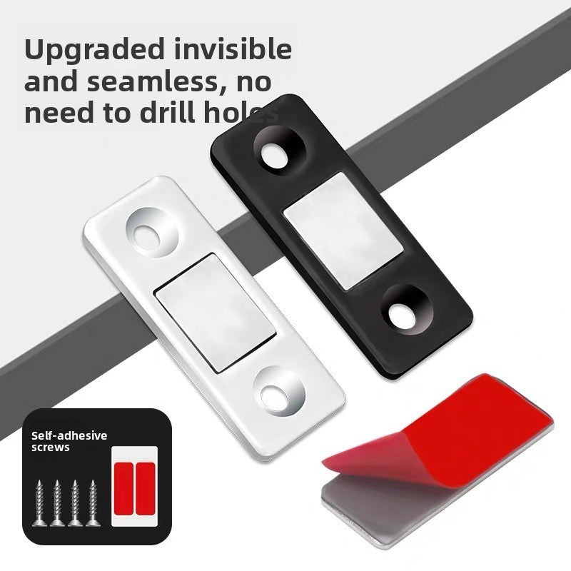 No-drill magnetic sliding door self-closing patch