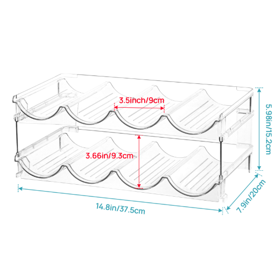 Refrigerator Drink Holder Stackable Organizer Rack