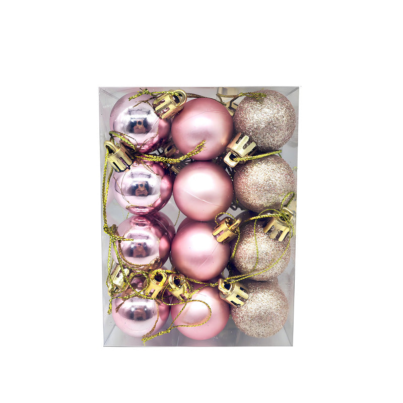 24 Pack 3cm Plastic Christmas Tree Hanging Decoration Balls Electroplated Matte Ornaments