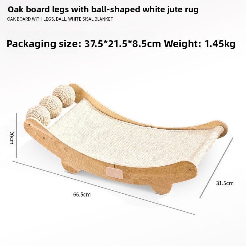Solid Wood Sisal Cat Scratching Pad