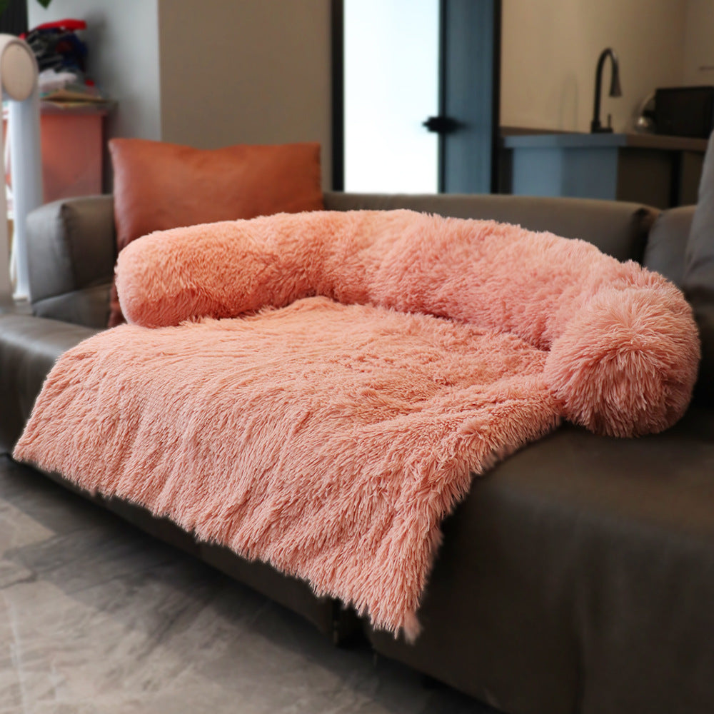 Fuzzy Pet Blanket Bed for Dogs and Cats