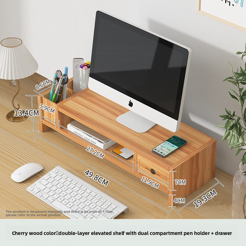 Adjustable Desktop Organizer with Drawer and Monitor Stand