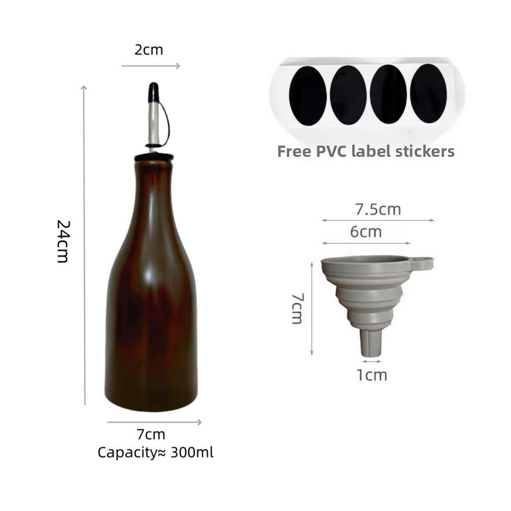 Ceramic Kitchen Oil and Vinegar Dispenser Bottle