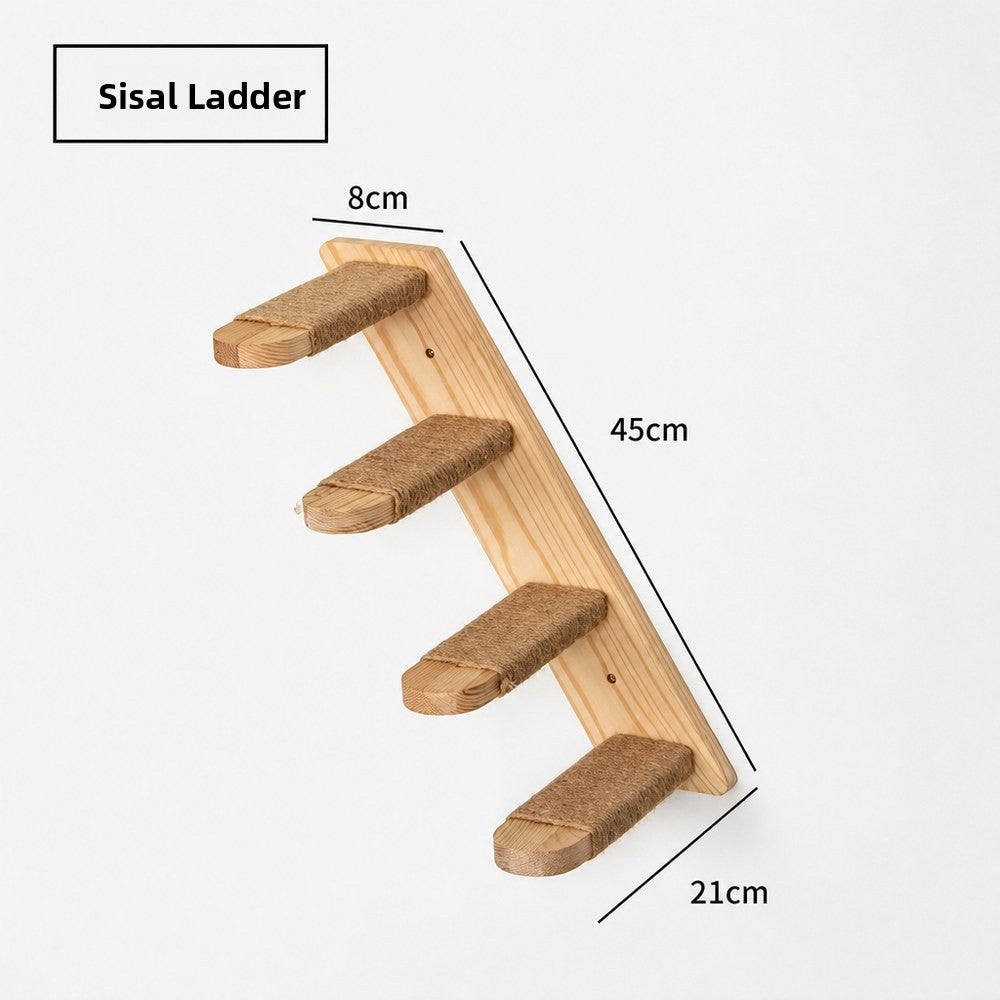 Wall-mounted wooden cat bed