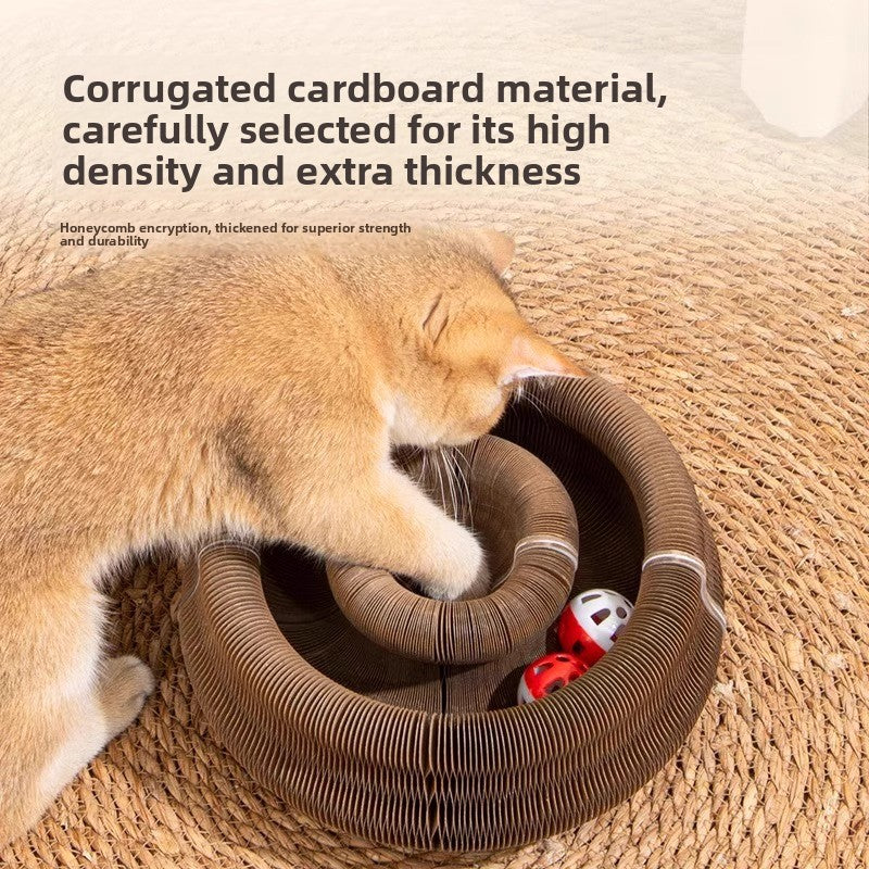 Magic accordion cat scratching board