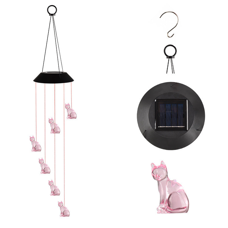 Solar butterfly wind chime lamp