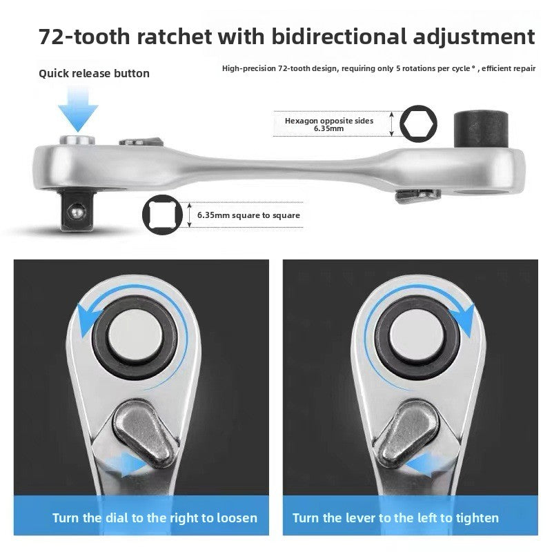 Dual Head Ratchet Wrench with Socket