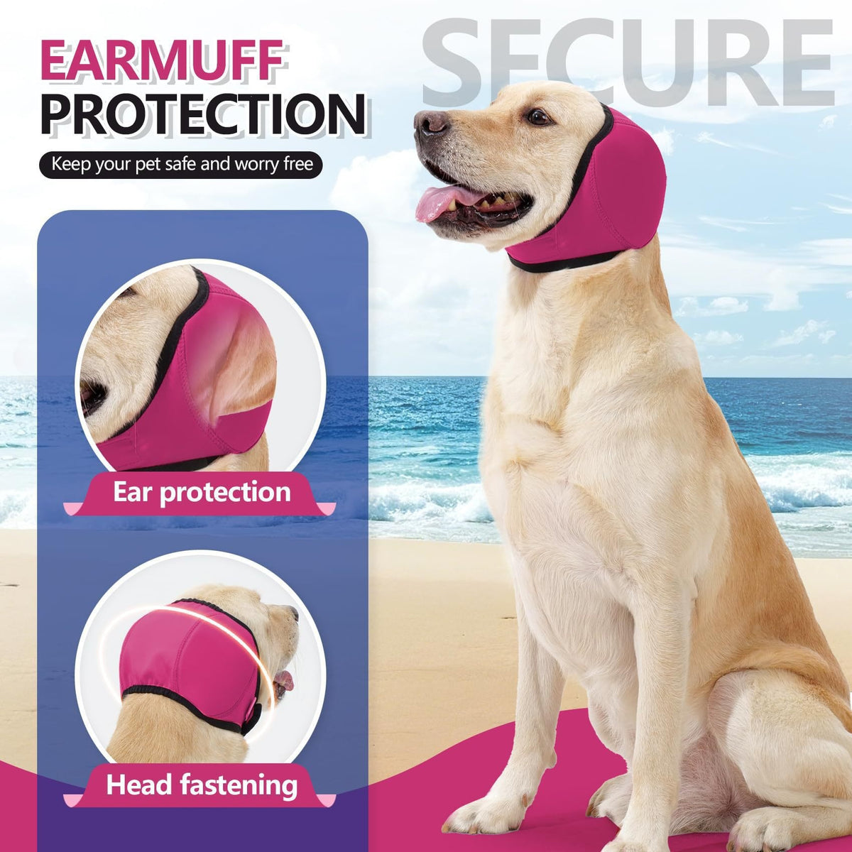 Adjustable Dog Ear Muffs for Noise Reduction
