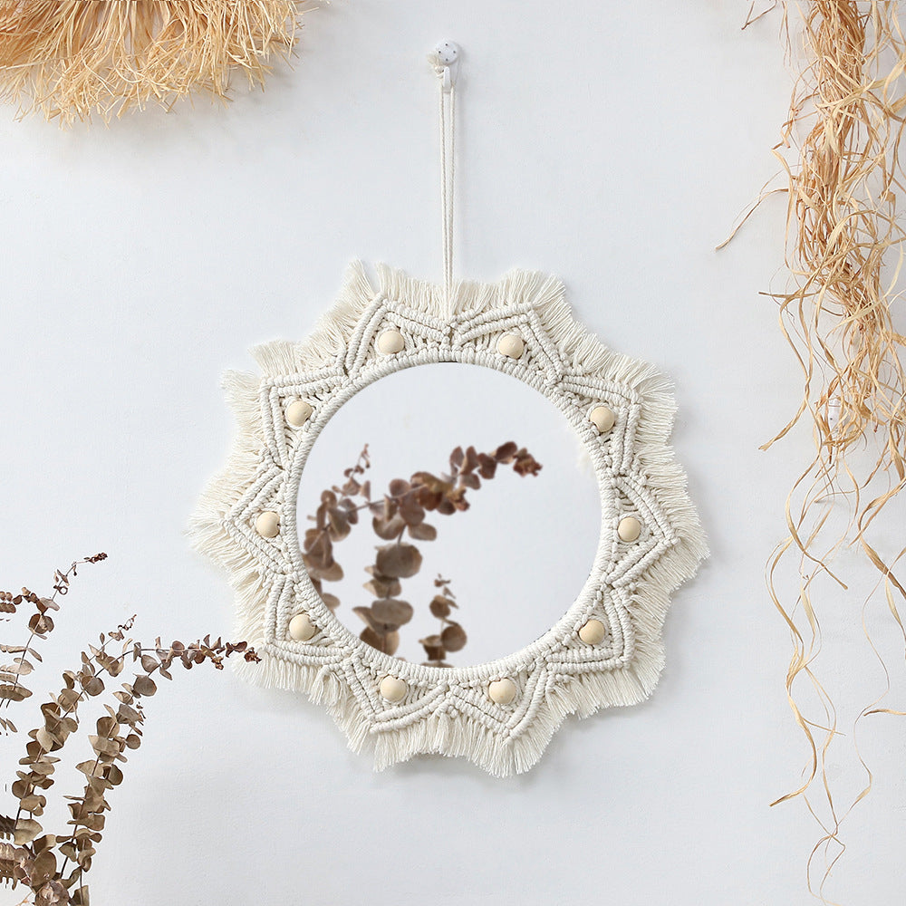 Handmade Woven Tassel Wall Decorative Mirror