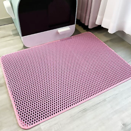 Double-layer cat litter tray mat