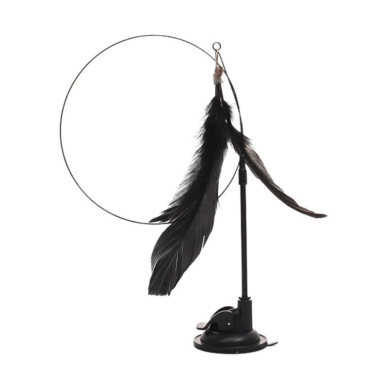 Interactive Cat Teaser Stick with Feather Head