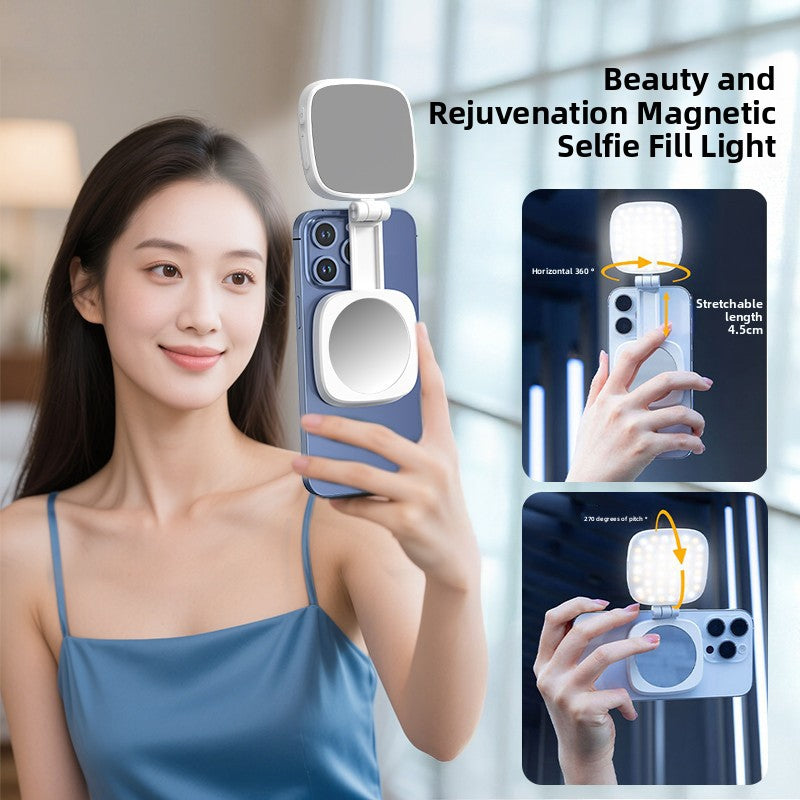 Portable Magnetic Phone Fill Light Mirror
