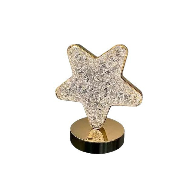 Rechargeable Touch Control Table Lamp with Crystal Design