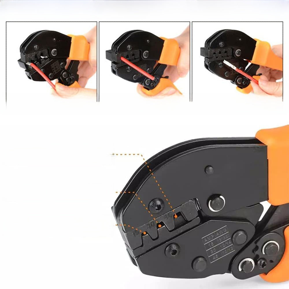 Cable terminal crimping pliers