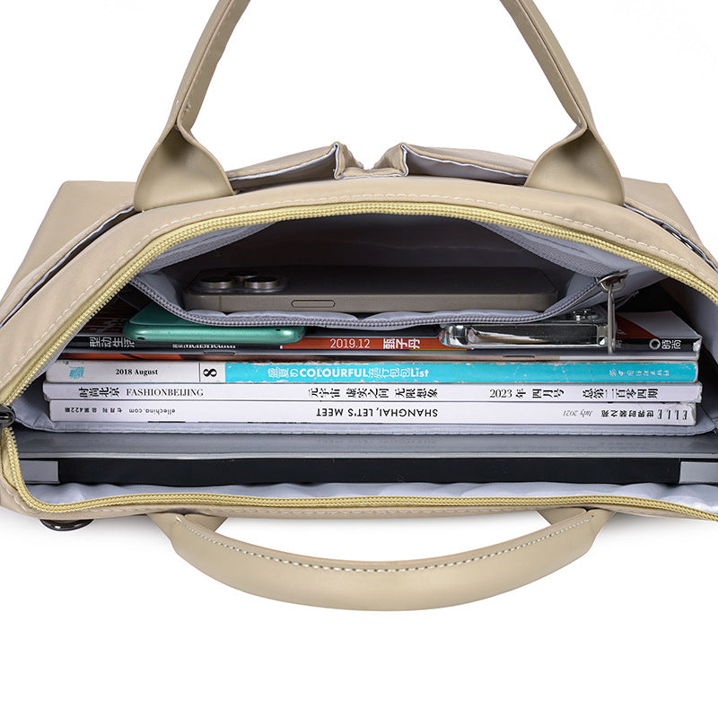 Women's Thin Laptop Bag Large Capacity Waterproof Document Briefcase