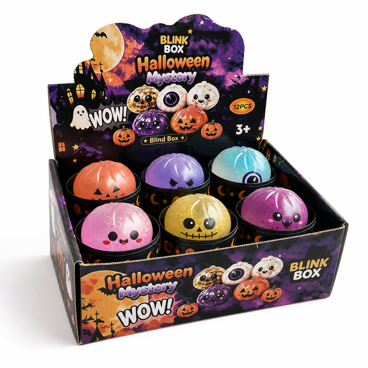 Halloween Christmas Squeeze Toy Bun Glow in The Dark Stress Relief Novelty
