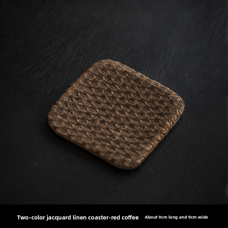 Handmade Plant-Dyed Reversible Linen Tea Coasters