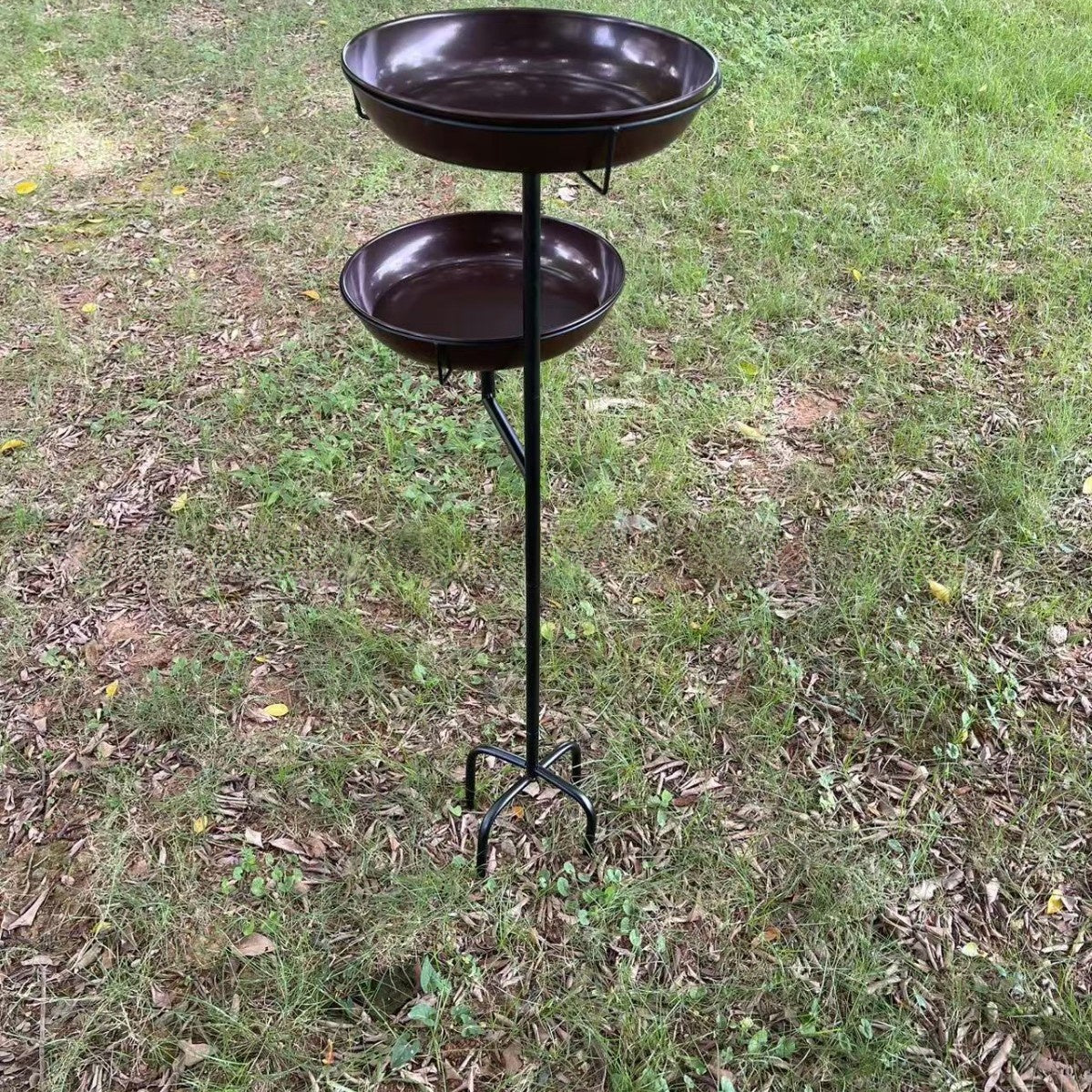 Vintage Wrought Iron Bird Feeder and Waterer Bath Basin