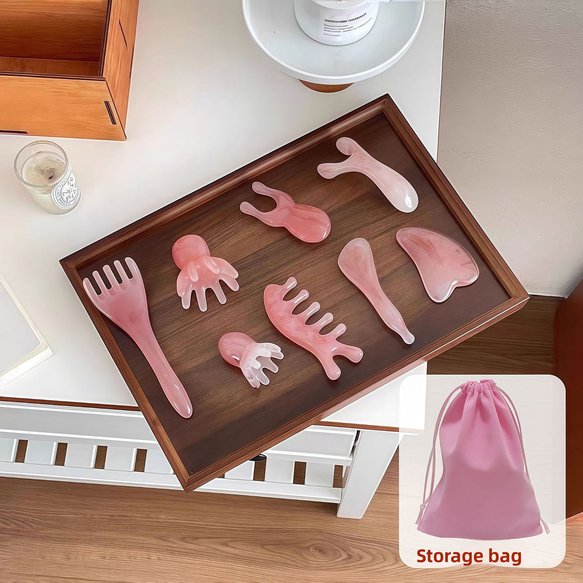 Facial Gua Sha Scraping Stick, Meridian Brush, Octopus Head Massage Comb