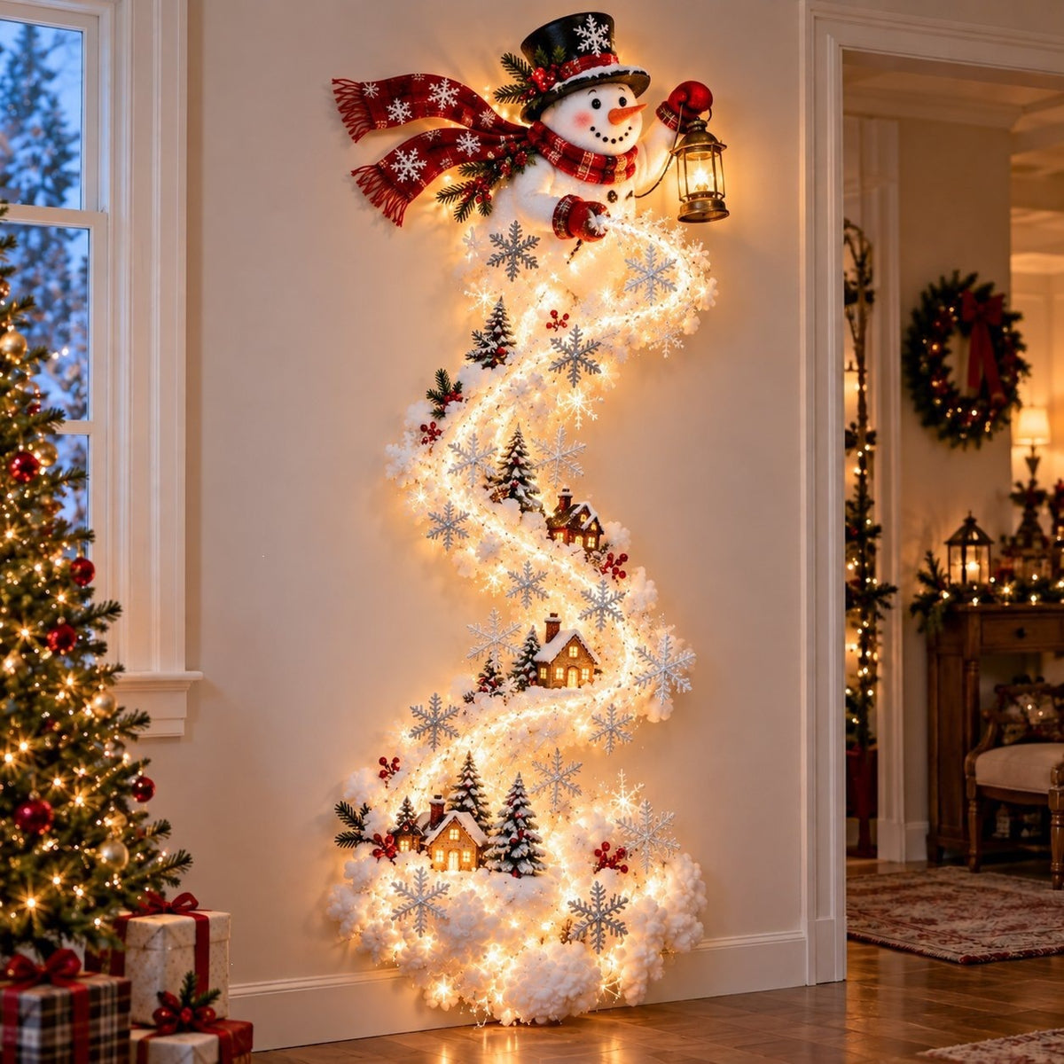 DIY Christmas Magic Trail String Wall Light Kit for Home Holiday Party Decor