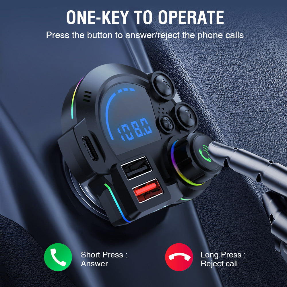 Bluetooth FM Transmitter with Dual Fast Charging