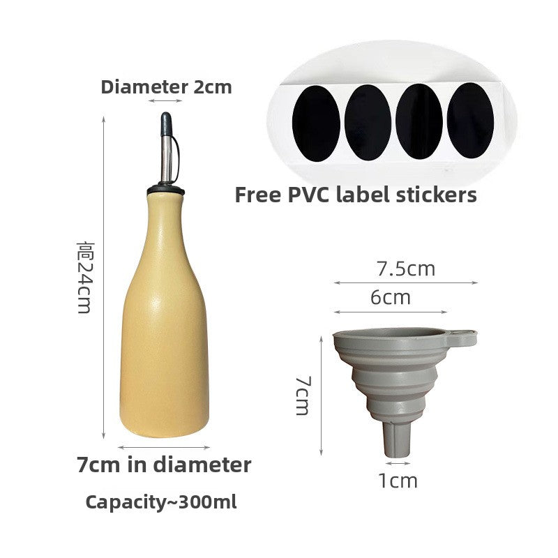 Ceramic Kitchen Oil and Vinegar Dispenser Bottle
