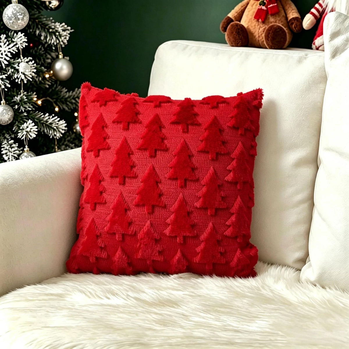Christmas Themed Retro Cushion Cover