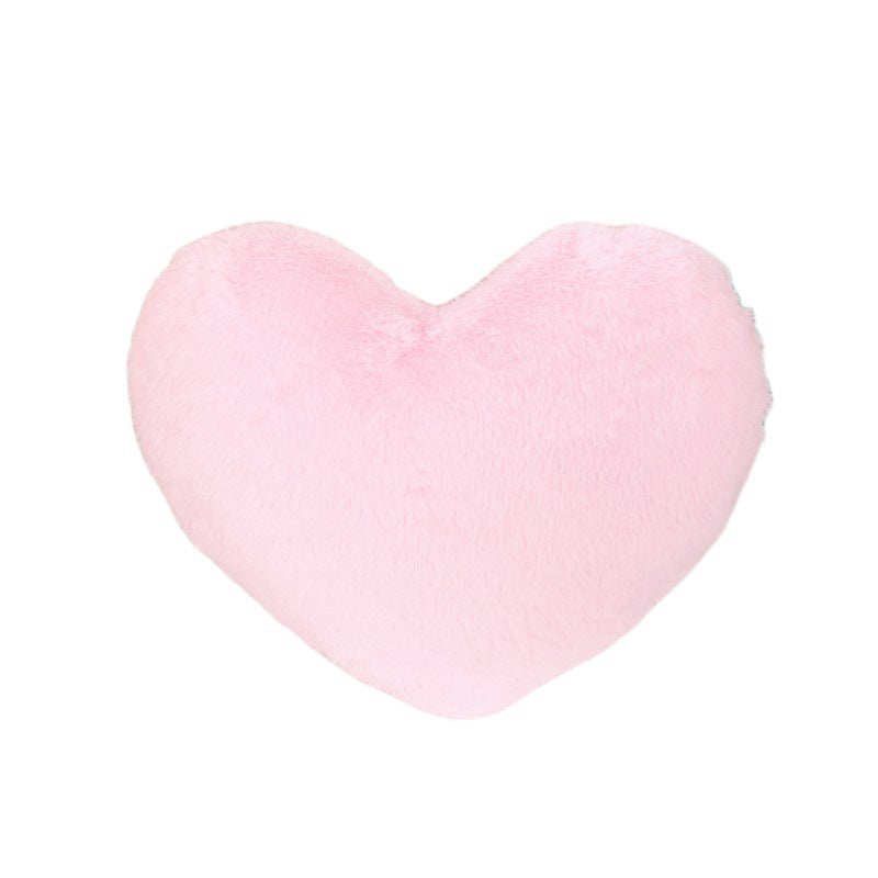 Creative heart-shaped faux rabbit fur throw pillow cushion