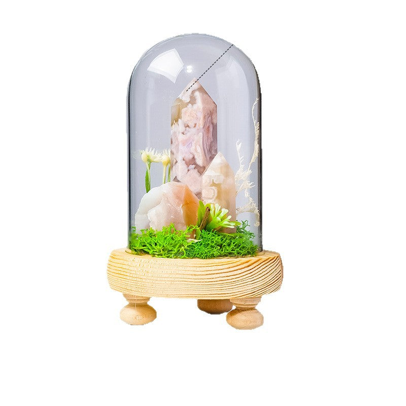 Handmade Crystal Bonsai with Glass Dome