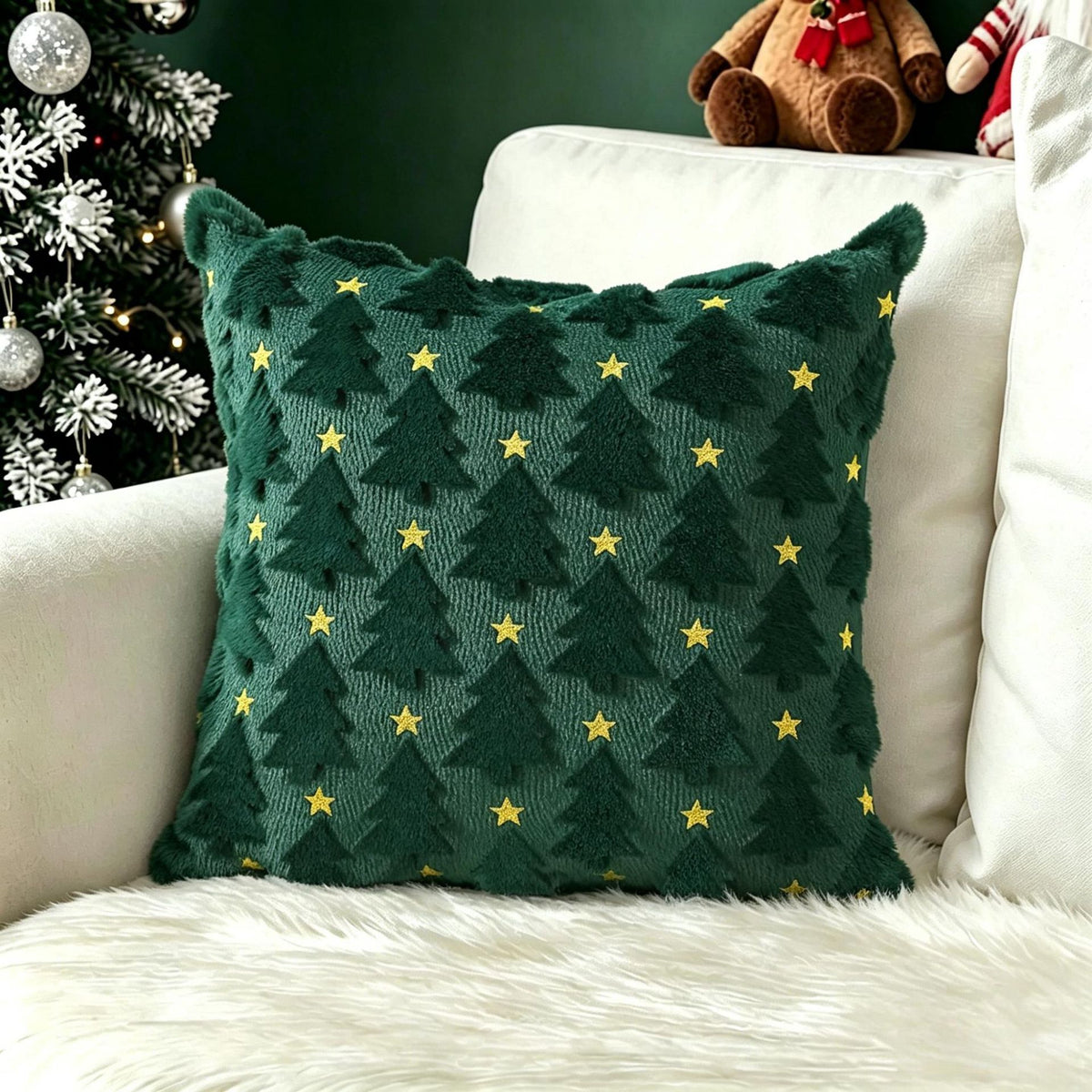 Christmas Themed Retro Cushion Cover