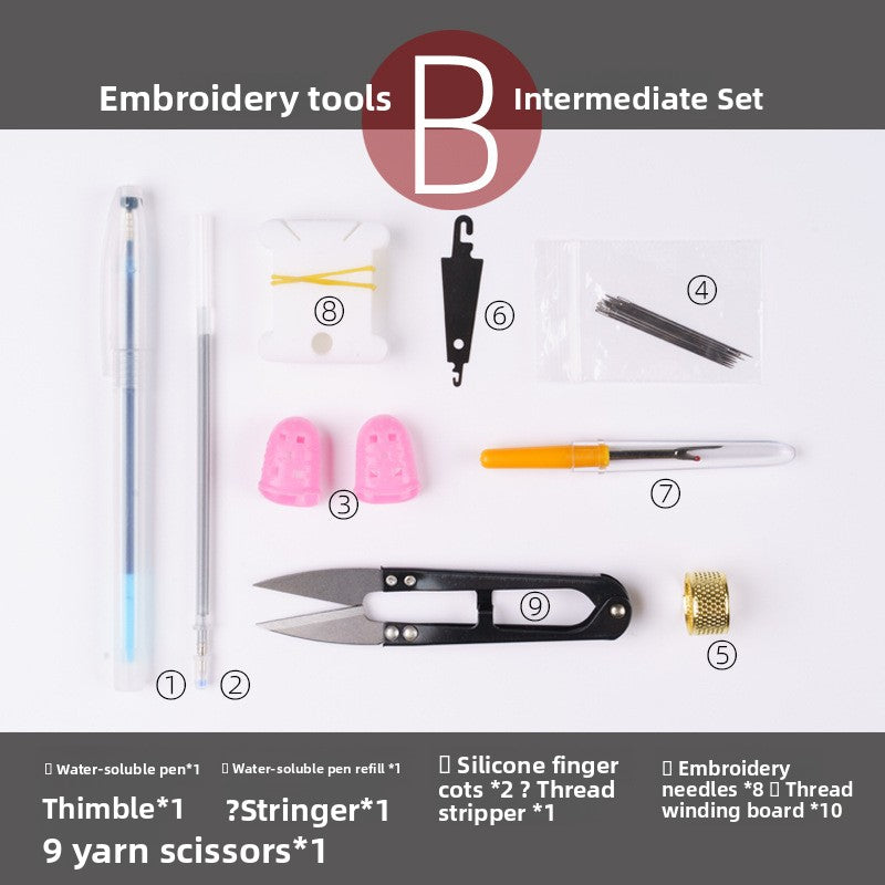 Embroidery Tools Kit with Thimble Needle and Yarn Shear
