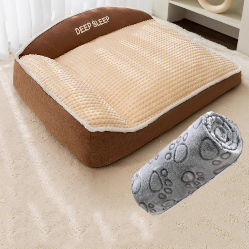 Plush Bolster Dog Cat Sofa Bed Washable Thermal Pet Nest