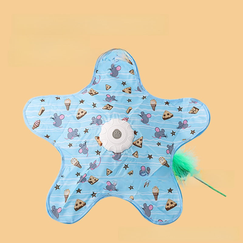 Automatic Interactive Cat Play Toy with Feather Teaser