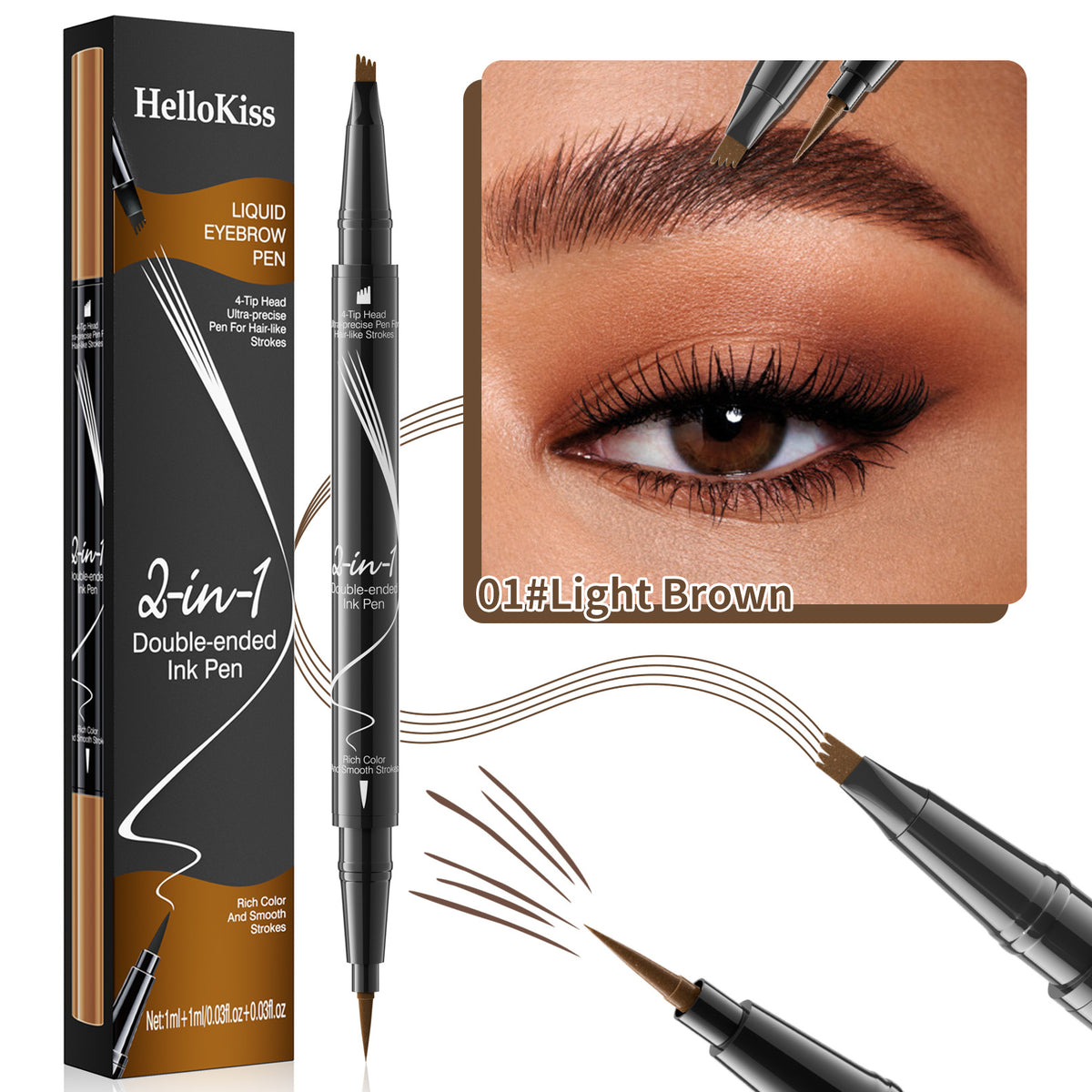 Four-Tip Microblading Eyebrow Pencil