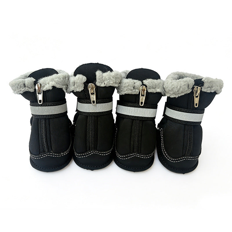 Winter Velvet Dog Shoes Reflective Non-Slip